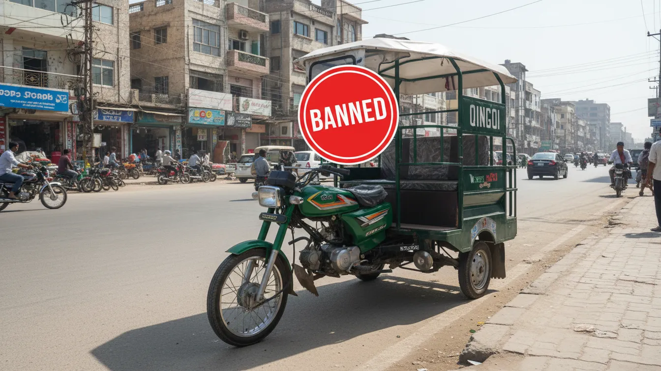 Impact of rickshaw ban on traffic flow and smog reduction